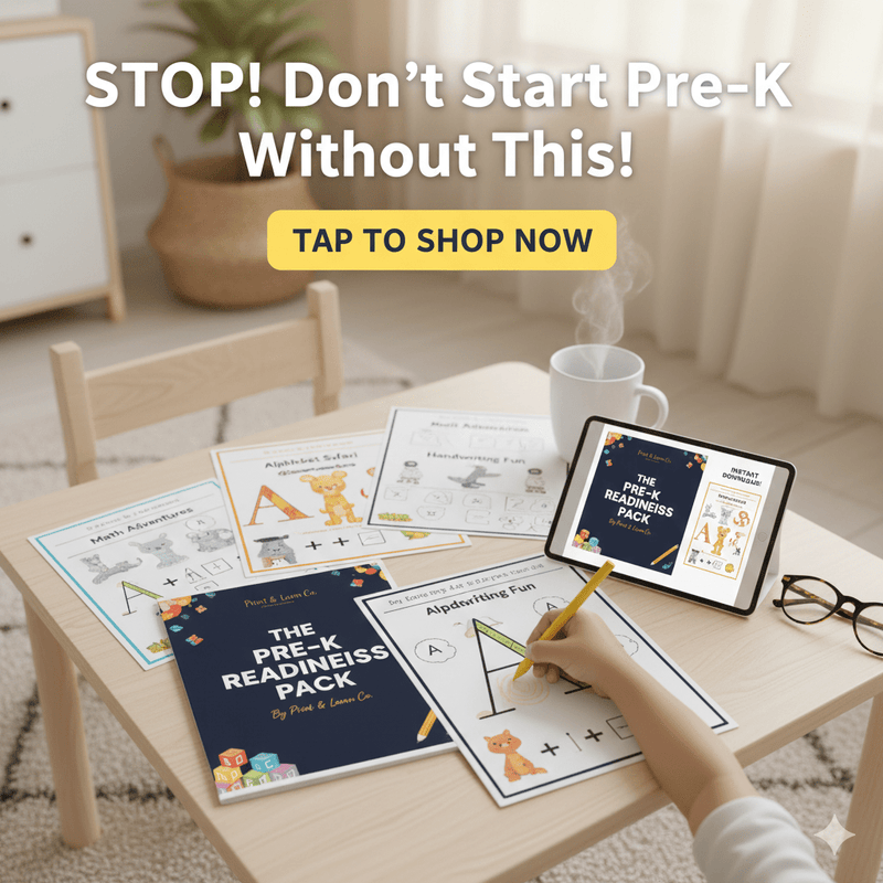 The Pre - K Readiness Pack (4 - in - 1 Bundle) - PrintAndLearnCo